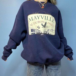 VINTAGE 90s MAYVILLE AUDUBON DAYS GRAPHIC CREWNECK SWEATSHIRT
